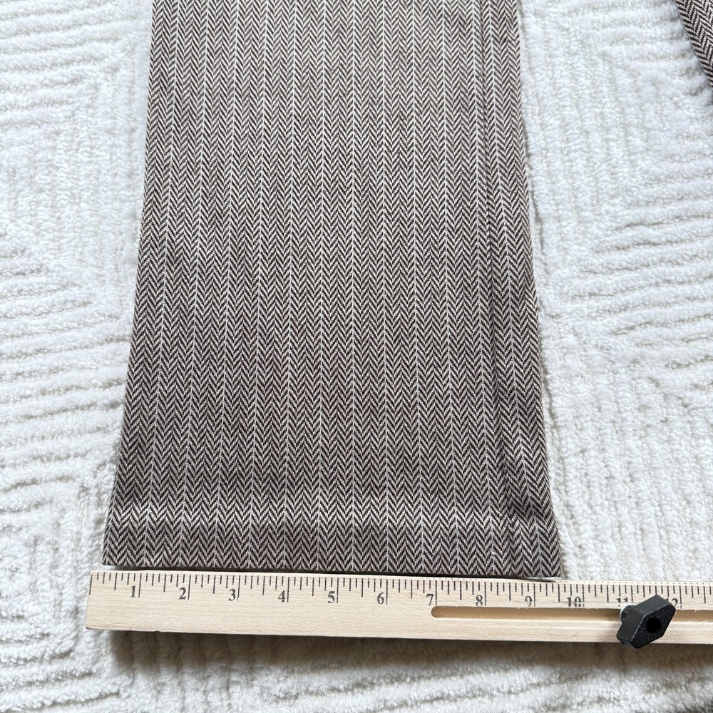 New York & Company Pants Womens S Brown Herringbone Stretch Dress Trousers Work - Picture 4 of 12